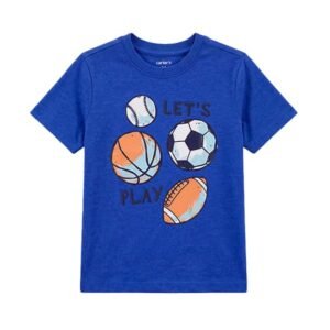 Carter's Toddler Boy Cotton Polo T-Shirt with Beach Logo and Back Print