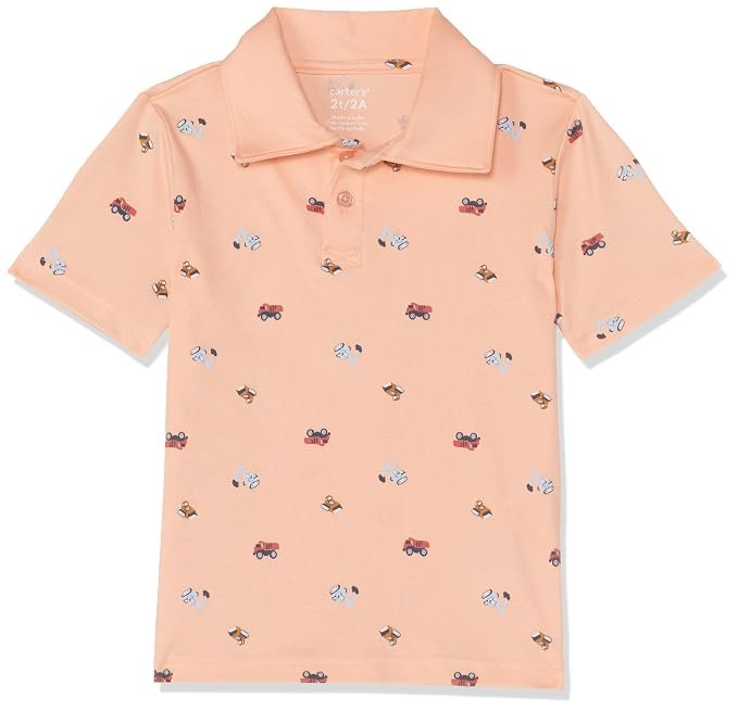 Carter's Toddler Boy Cotton Polo T-Shirt with Beach Logo and Back Print - Image 3
